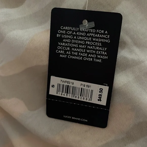 NWT Lucky Brand Peach Tan Camo Tie Front Tank Top V Neck - Picture 11 of 12